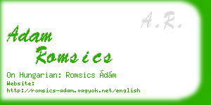 adam romsics business card